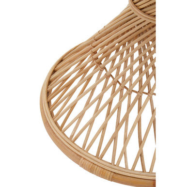 Natural Rattan Side Table with Twisted Base and Tight Weave Top | Mataram