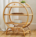 Three Tier Natural Rattan Round Shelf Unit | Mataram