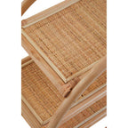 Three Tier Natural Rattan Round Shelf Unit | Mataram