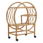 Three Tier Rattan Bar Trolley in Natural Finish | Mataram