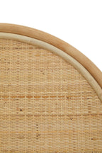 Natural Rattan Coffee Table with Open Weave Design and Webbing Round Top | Mataram