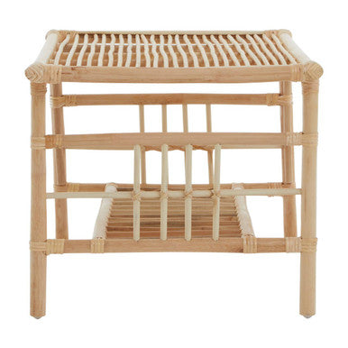 Natural Rattan Rectangular Coffee Table with Lower Storage Shelf | Mataram