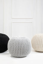 Knit Cream Pouffe | Kids
