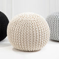 Knit Cream Pouffe | Kids