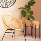Small Rattan Planter with Metal Stand | Depok