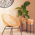 Large Rattan Planter with Metal Stand | Depok