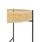 Natural Rattan Coffee Table with Black Cross Metal Base | Depok