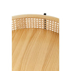 Natural Rattan Round Top Side Table with Black Metal Cross Base Legs | Depok