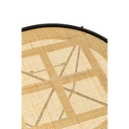 Natural Rattan Round Coffee Table with Black Cross Metal Legs | Depok