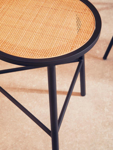 Rattan Seat Stool with Metal Legs | Depok
