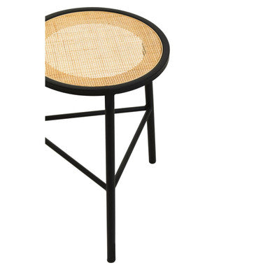 Rattan Seat Stool with Metal Legs | Depok