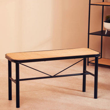Metal and Rattan Bench | Depok