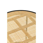 Natural Rattan Round Top Side Table with Black Metal Base | Depok