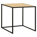 Natural Rattan Top Side Table with Black Metal Square Base | Depok