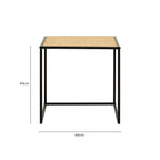 Natural Rattan Top Side Table with Black Metal Square Base | Depok