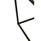 Natural Rattan Top Side Table with Black Metal Square Base | Depok