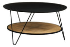 Black Wood Top Coffee Table with Metal Hairpin Legs | Depok