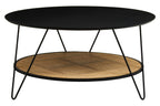 Black Wood Top Coffee Table with Metal Hairpin Legs | Depok