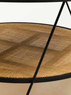 Black Wood Top Coffee Table with Metal Hairpin Legs | Depok