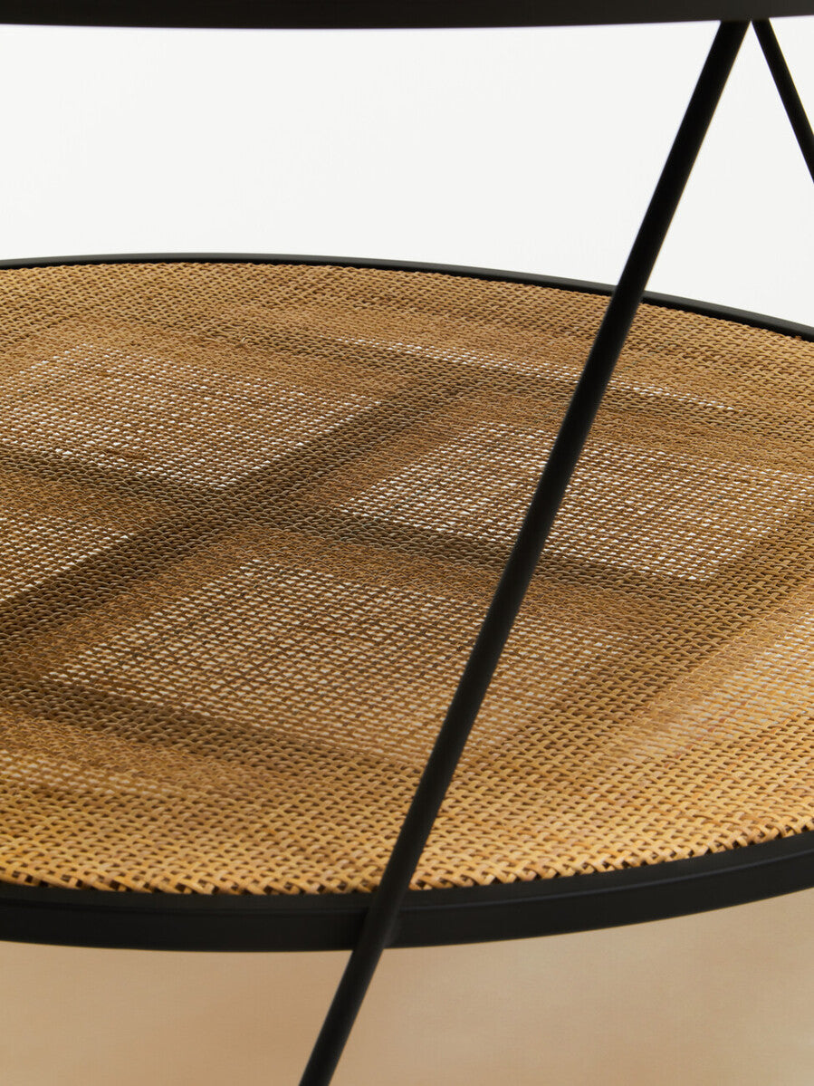 Black Wood Top Coffee Table with Metal Hairpin Legs | Depok