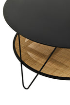 Black Wood Top Coffee Table with Metal Hairpin Legs | Depok