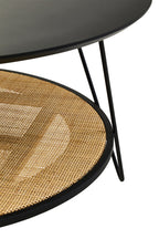 Black Wood Top Coffee Table with Metal Hairpin Legs | Depok