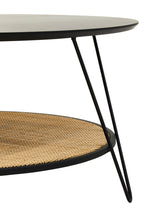 Black Wood Top Coffee Table with Metal Hairpin Legs | Depok