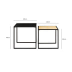 Black Metal and Rattan Top Nest of 2 Tables with Square Frames | Depok