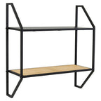 Two Tier Rattan and Metal Wall Shelf | Depok