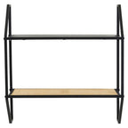 Two Tier Rattan and Metal Wall Shelf | Depok