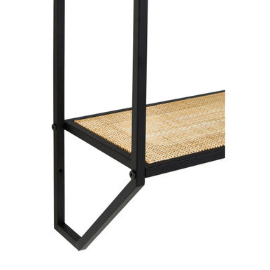 Two Tier Rattan and Metal Wall Shelf | Depok