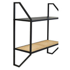 Two Tier Rattan and Metal Wall Shelf | Depok