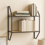 Two Tier Rattan and Metal Wall Shelf | Depok