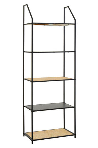 Depok Rattan And Metal Five Tier Shelf Unit