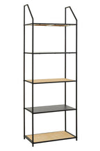 Depok Rattan And Metal Five Tier Shelf Unit