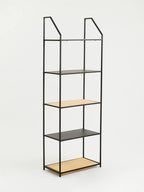 Depok Rattan And Metal Five Tier Shelf Unit