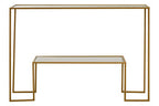 Clear Glass Top and Gold Finish Frame Console Table | Avento