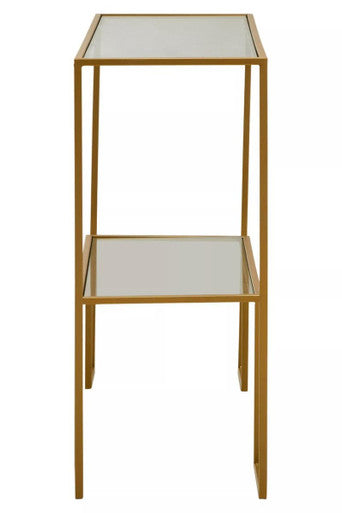 Clear Glass Top and Gold Finish Frame Console Table | Avento
