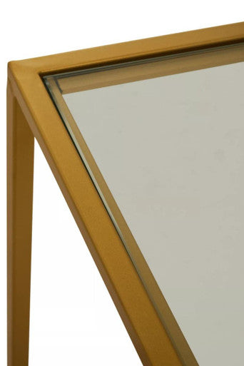 Clear Glass Top and Gold Finish Frame Console Table | Avento