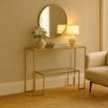Clear Glass Top and Gold Finish Frame Console Table | Avento