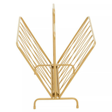 Gold Finish Two Pocket Magazine Rack | Avento