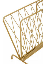 Gold Finish Two Pocket Magazine Rack | Avento
