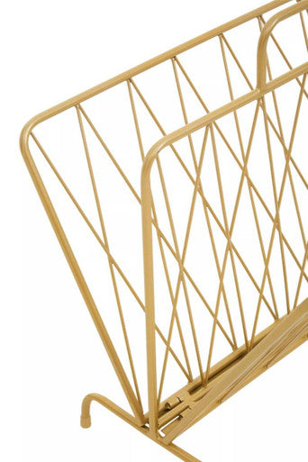 Gold Finish Two Pocket Magazine Rack | Avento