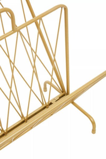Gold Finish Two Pocket Magazine Rack | Avento