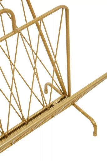 Gold Finish Two Pocket Magazine Rack | Avento