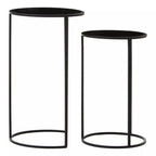 Set of Two Round Black Plant Stands | Avento
