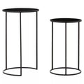 Set of Two Round Black Plant Stands | Avento