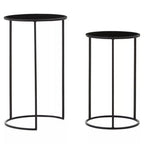 Set of Two Round Black Plant Stands | Avento