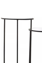 Set of Two Round Black Plant Stands | Avento