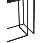Set of 2 Black Glass Top and Metal Frame Console Tables | Avento